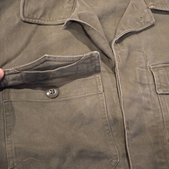 Wahler German Army Military Olive Green Field Shirt Womens Size 7 Grunge 1990s - Picture 3 of 14